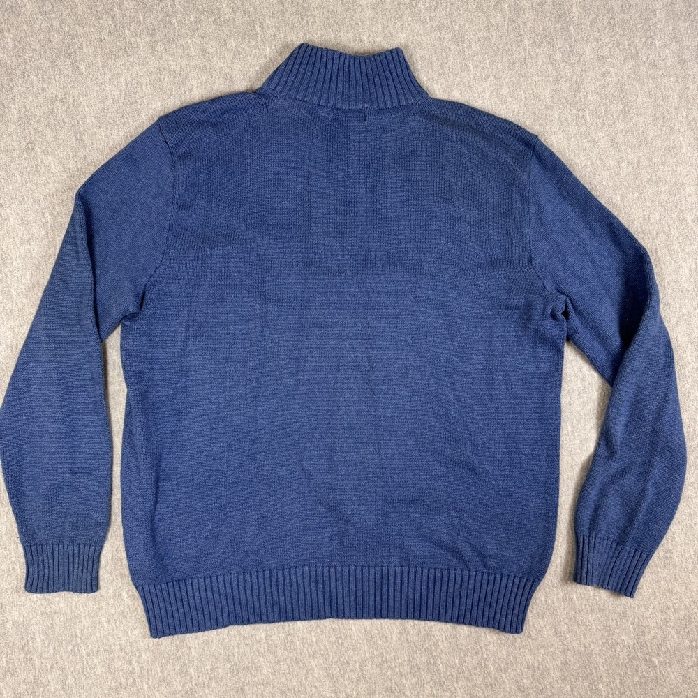 VTG POLO RALPH LAUREN Navy Rib 1/4 Zip Pullover Sweater XL - Picture 2 of 10